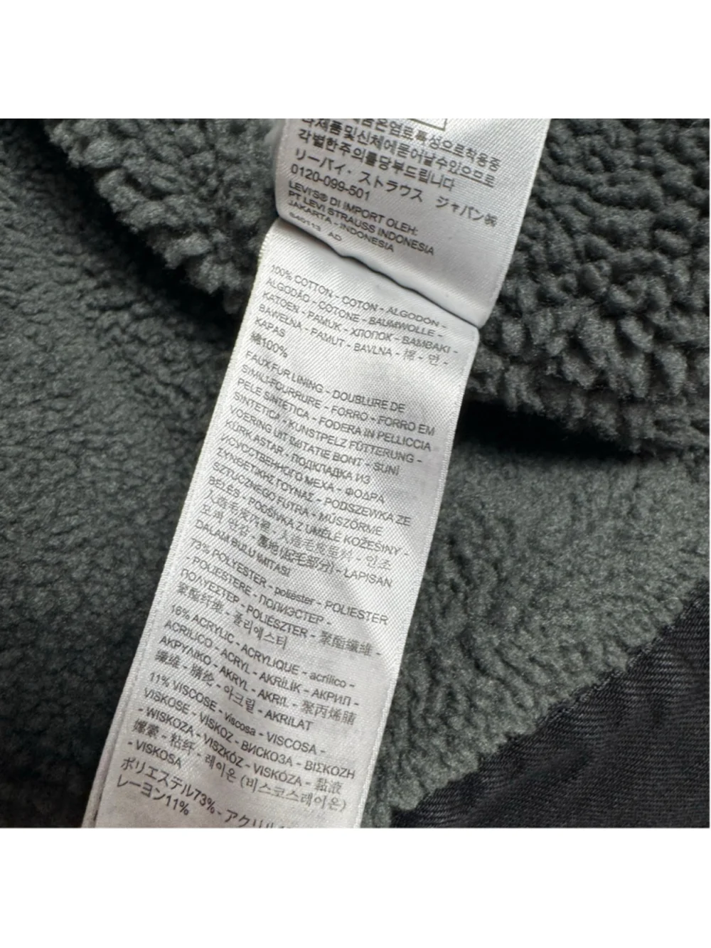 Men's Levi's Sherpa-Lined Denim Jacket XXL Black Grey